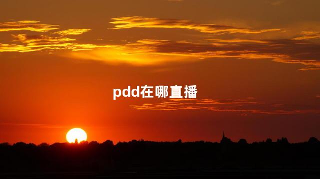 pdd在哪直播