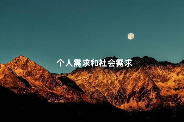 个人需求和社会需求