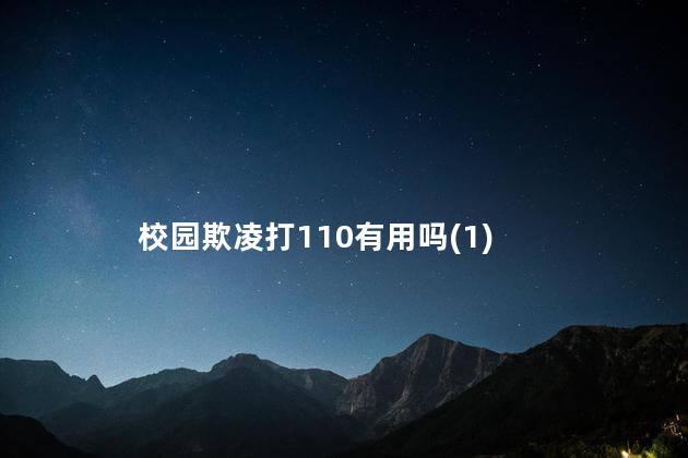 校园欺凌打110有用吗(1)