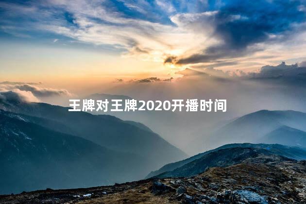 王牌对王牌2020开播时间